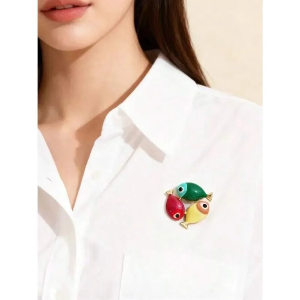 Colorful Fish Enamel Brooch Pin A1659